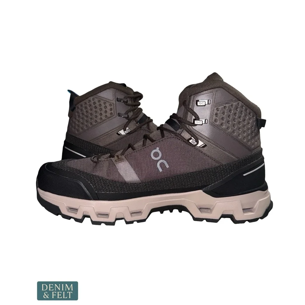 NEW On Cloudrock Trek WP Waterproof Hiking Boots Shoe Mens 12 Ash Fog